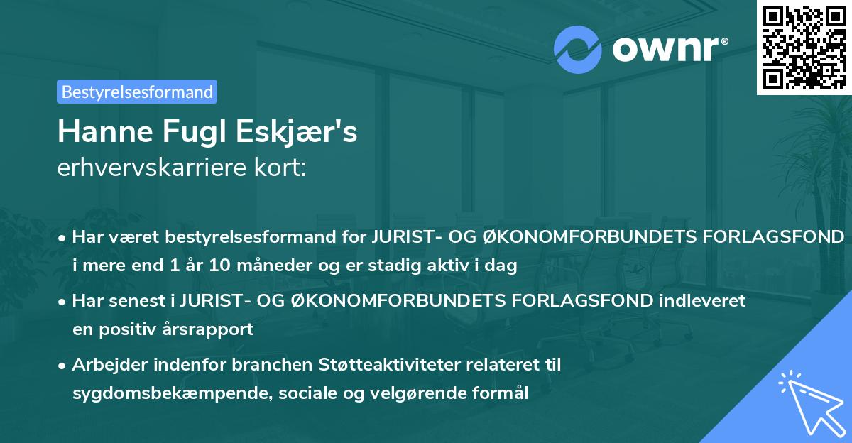 Hanne Fugl Eskjær's erhvervskarriere kort