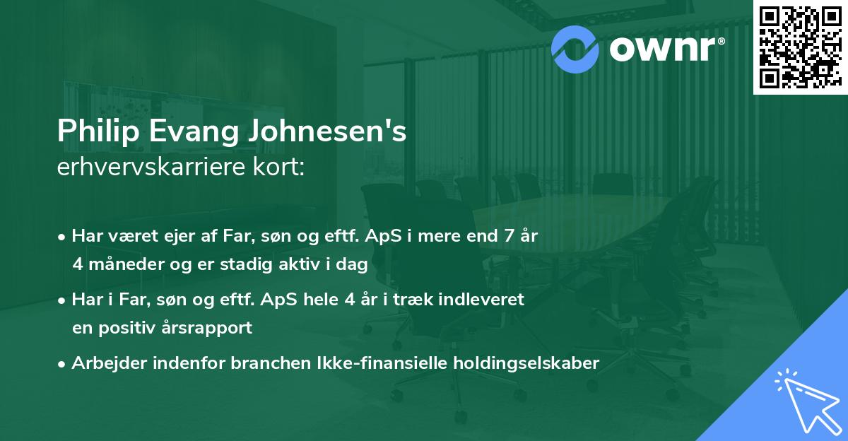 Philip Evang Johnesen's erhvervskarriere kort