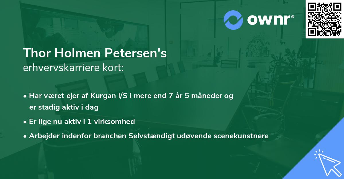 Thor Holmen Petersen's erhvervskarriere kort