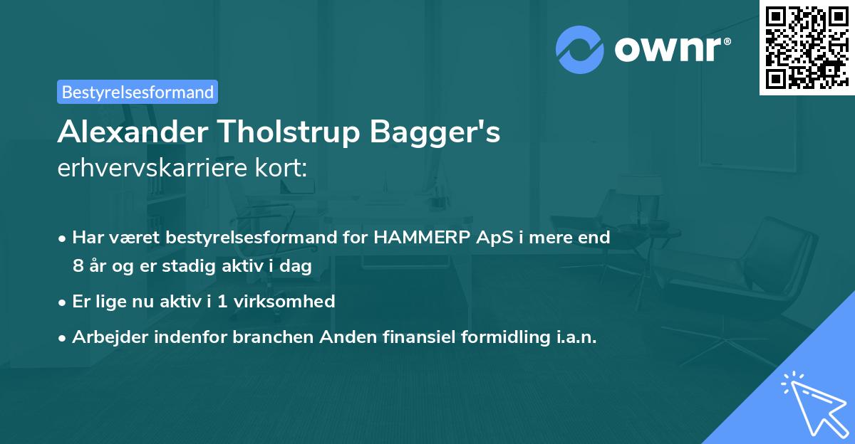 Alexander Tholstrup Bagger's erhvervskarriere kort