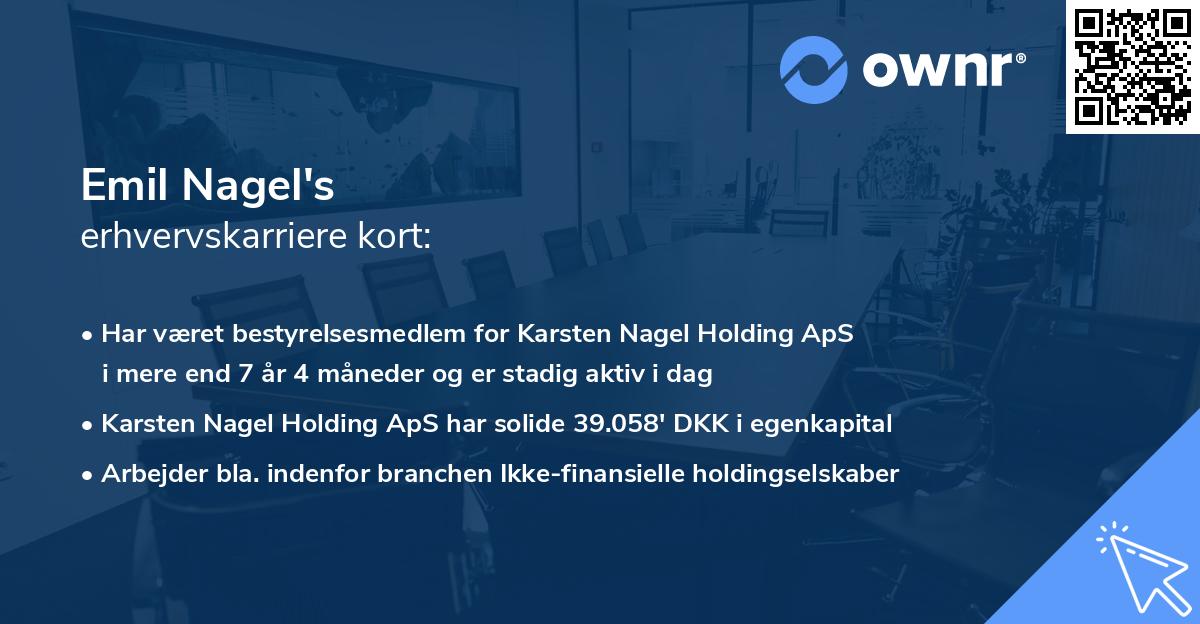 Emil Nagel's erhvervskarriere kort
