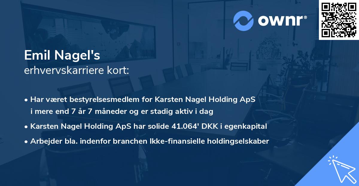 Emil Nagel's erhvervskarriere kort