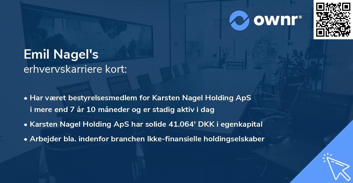 Emil Nagel's erhvervskarriere kort