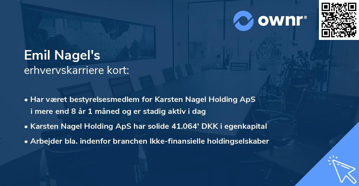 Emil Nagel's erhvervskarriere kort