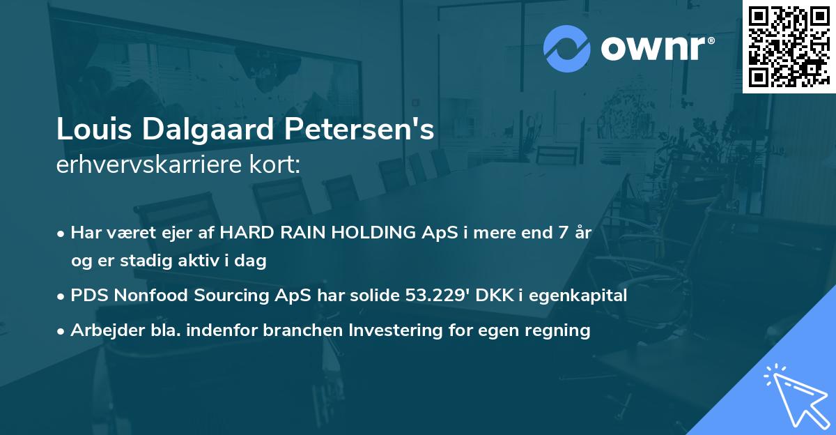 Louis Dalgaard Petersen's erhvervskarriere kort