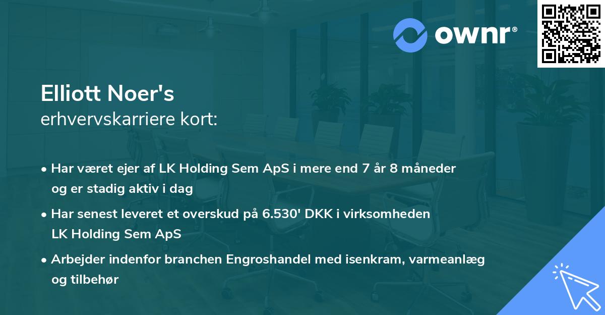 Elliott Noer's erhvervskarriere kort