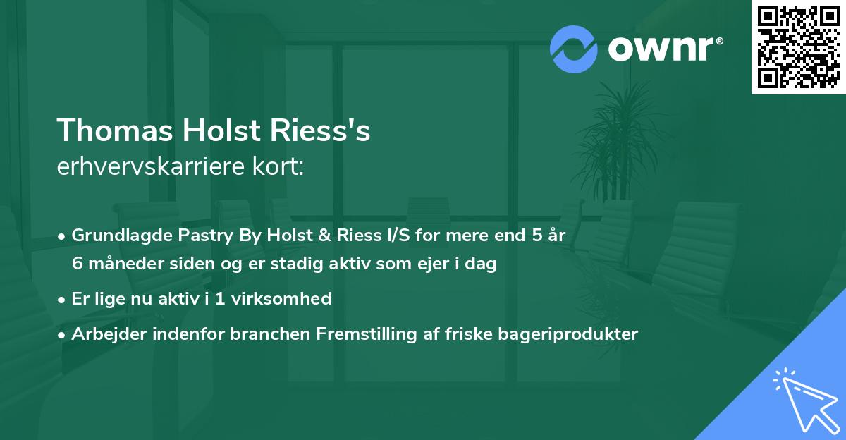 Thomas Holst Riess's erhvervskarriere kort