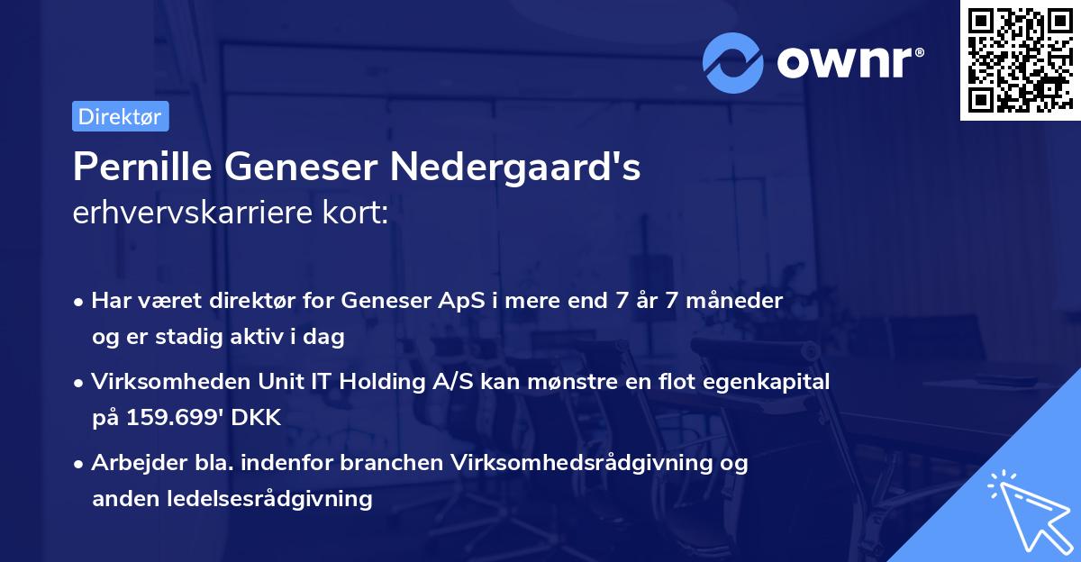 Pernille Geneser Nedergaard's erhvervskarriere kort