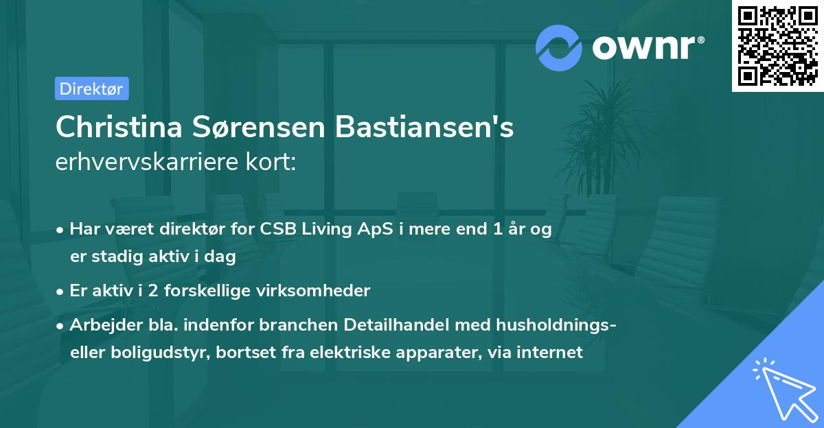 Christina Sørensen Bastiansen's erhvervskarriere kort