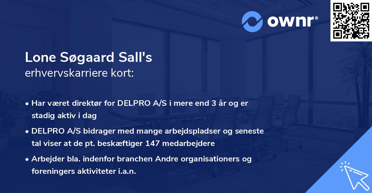 Lone Søgaard Sall's erhvervskarriere kort