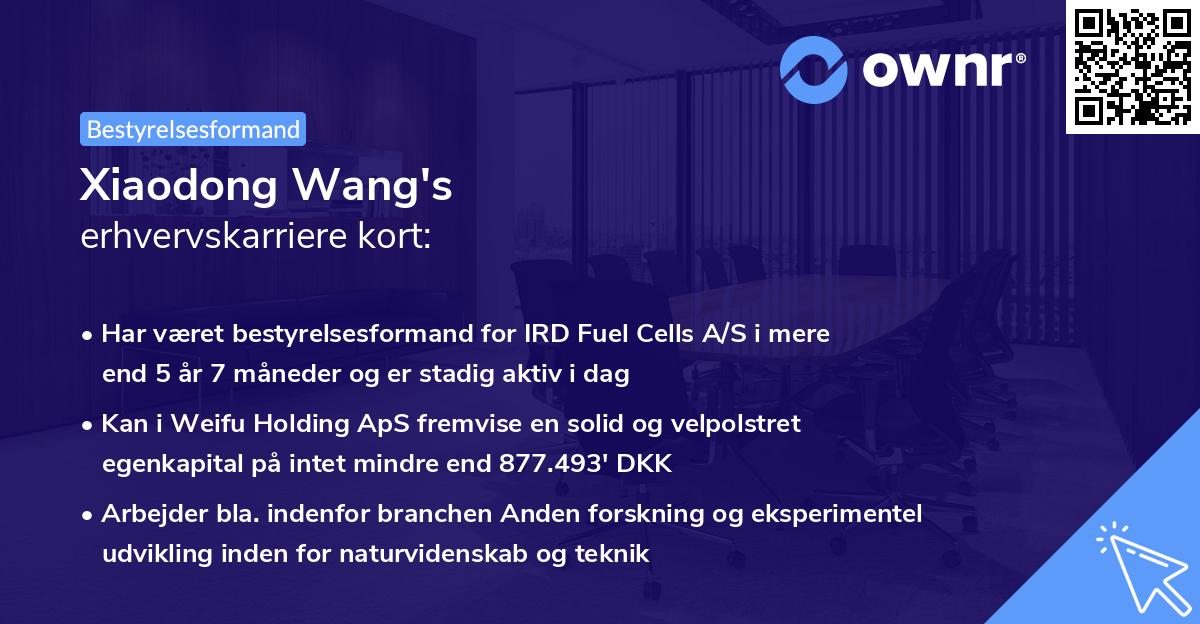 Xiaodong Wang's erhvervskarriere kort