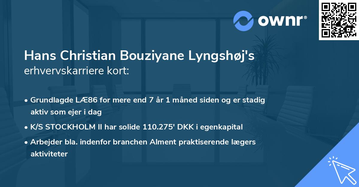 Hans Christian Bouziyane Lyngshøj's erhvervskarriere kort