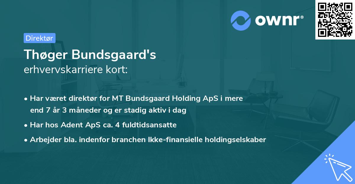 Thøger Bundsgaard's erhvervskarriere kort