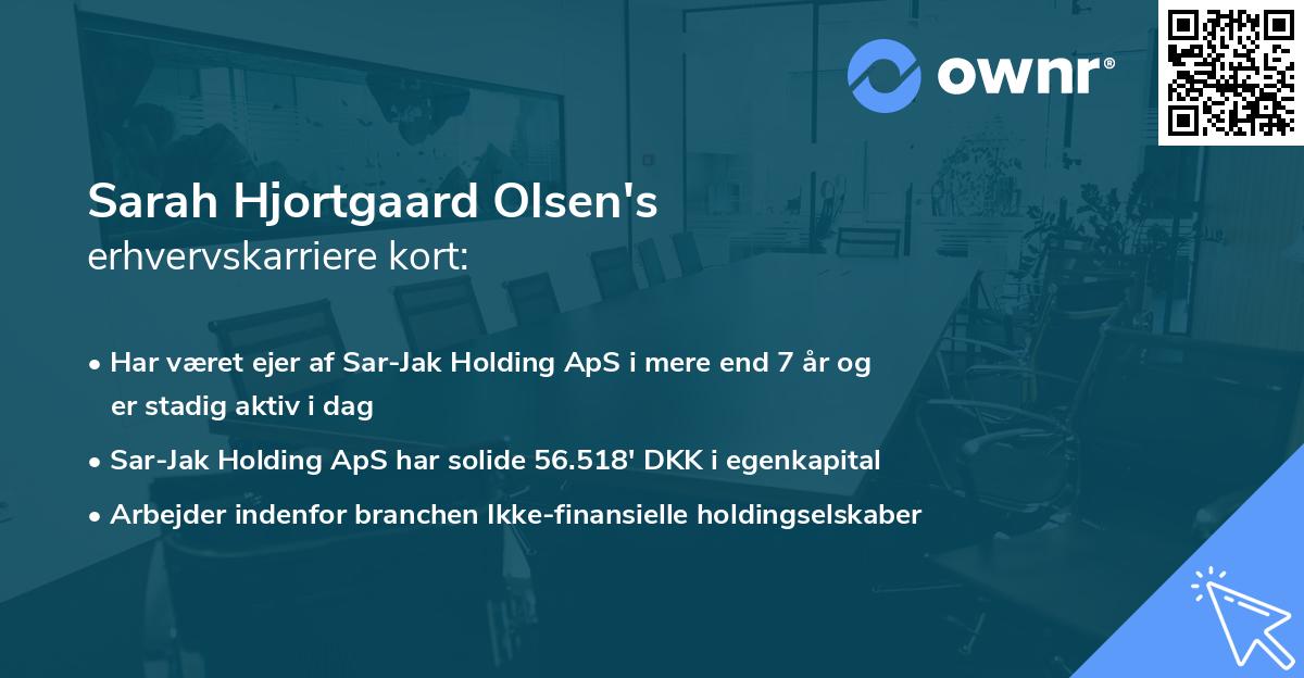 Sarah Hjortgaard Olsen's erhvervskarriere kort