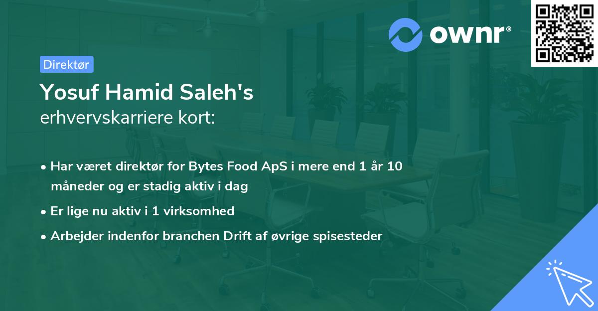 Yosuf Hamid Saleh's erhvervskarriere kort