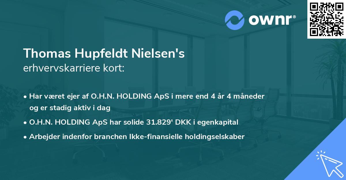 Thomas Hupfeldt Nielsen's erhvervskarriere kort