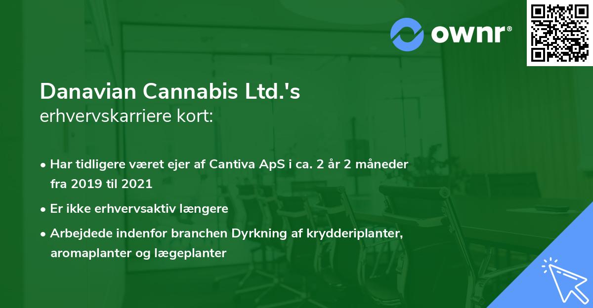 Danavian Cannabis Ltd.'s erhvervskarriere kort
