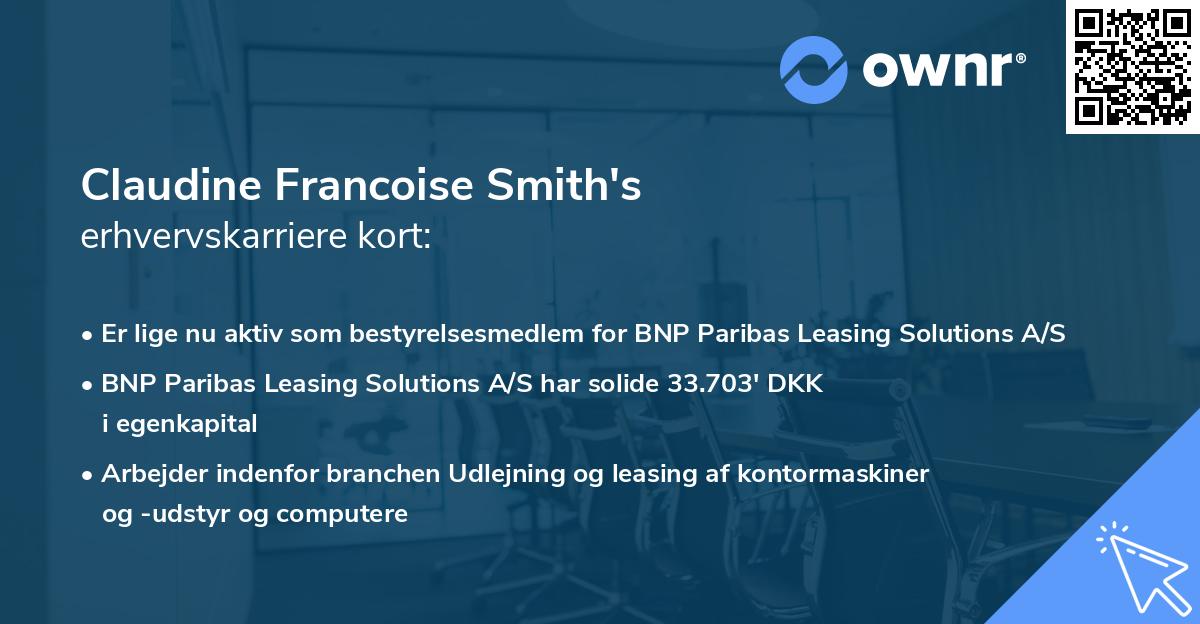 Claudine Francoise Smith's erhvervskarriere kort