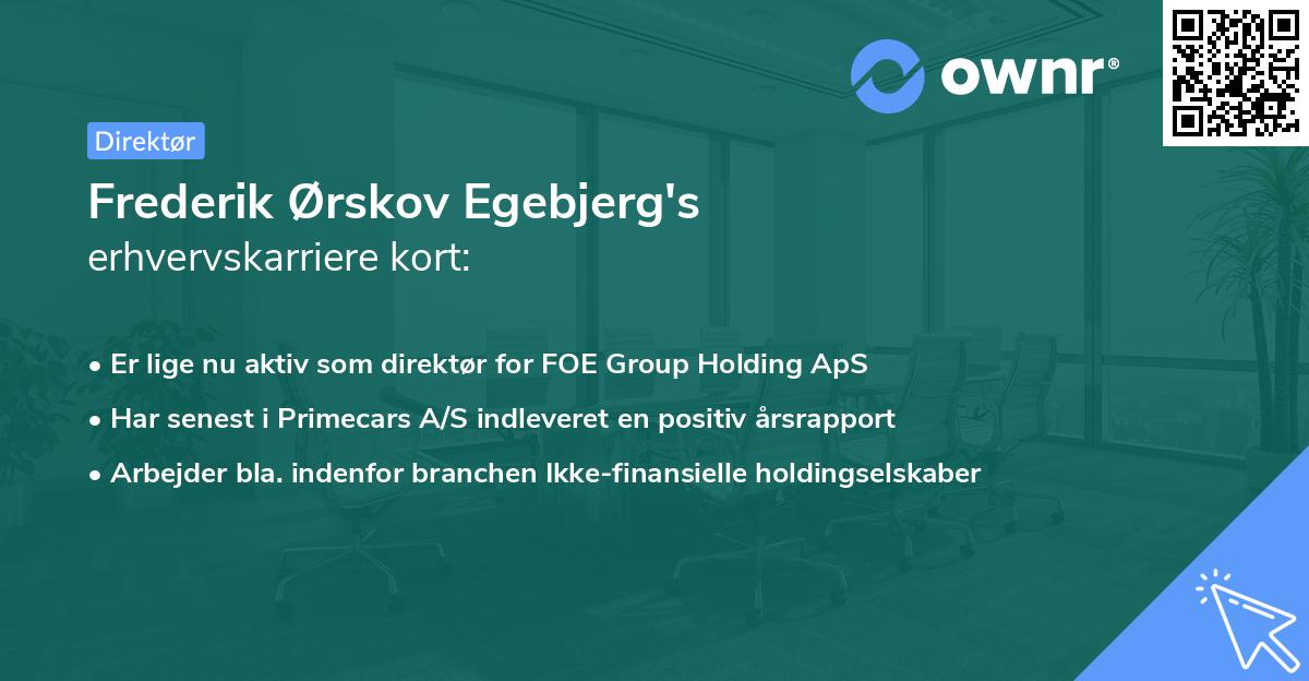 Frederik Ørskov Egebjerg's erhvervskarriere kort