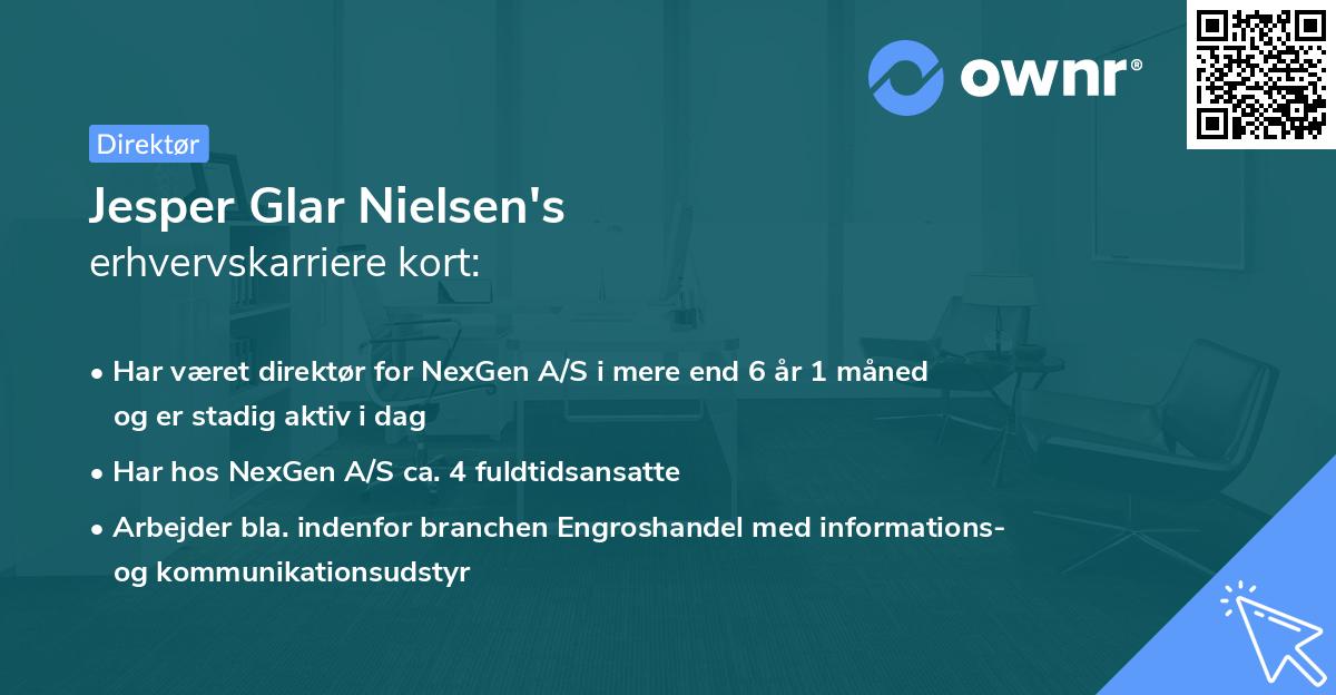 Jesper Glar Nielsen's erhvervskarriere kort