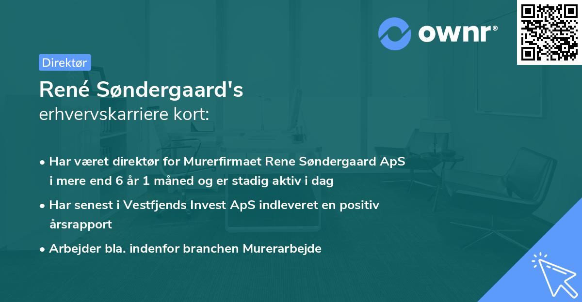 René Søndergaard's erhvervskarriere kort