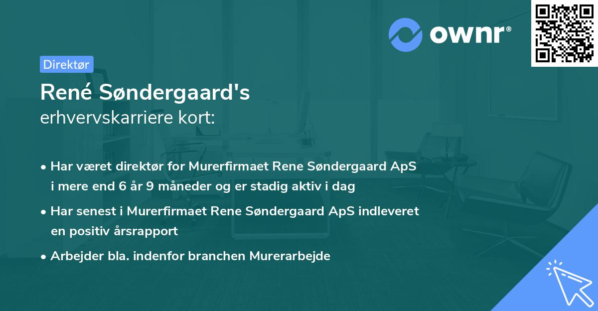 René Søndergaard's erhvervskarriere kort