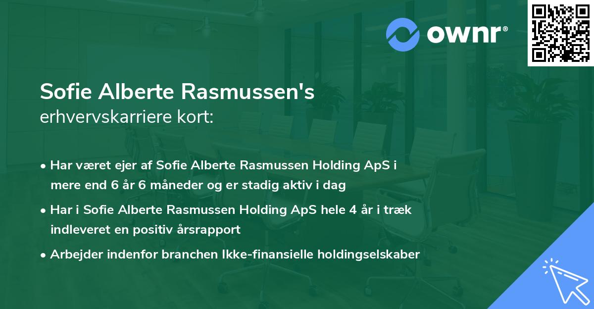 Sofie Alberte Rasmussen's erhvervskarriere kort