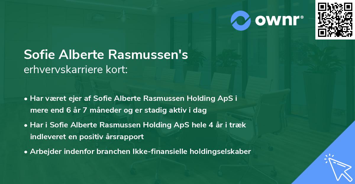 Sofie Alberte Rasmussen's erhvervskarriere kort