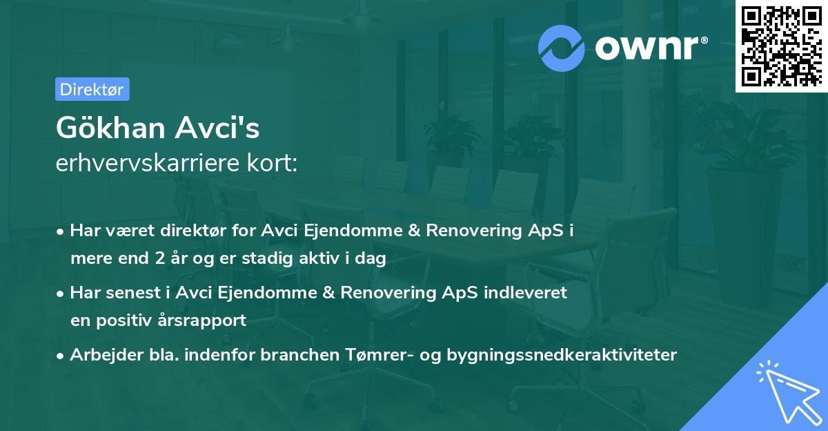 Gökhan Avci's erhvervskarriere kort