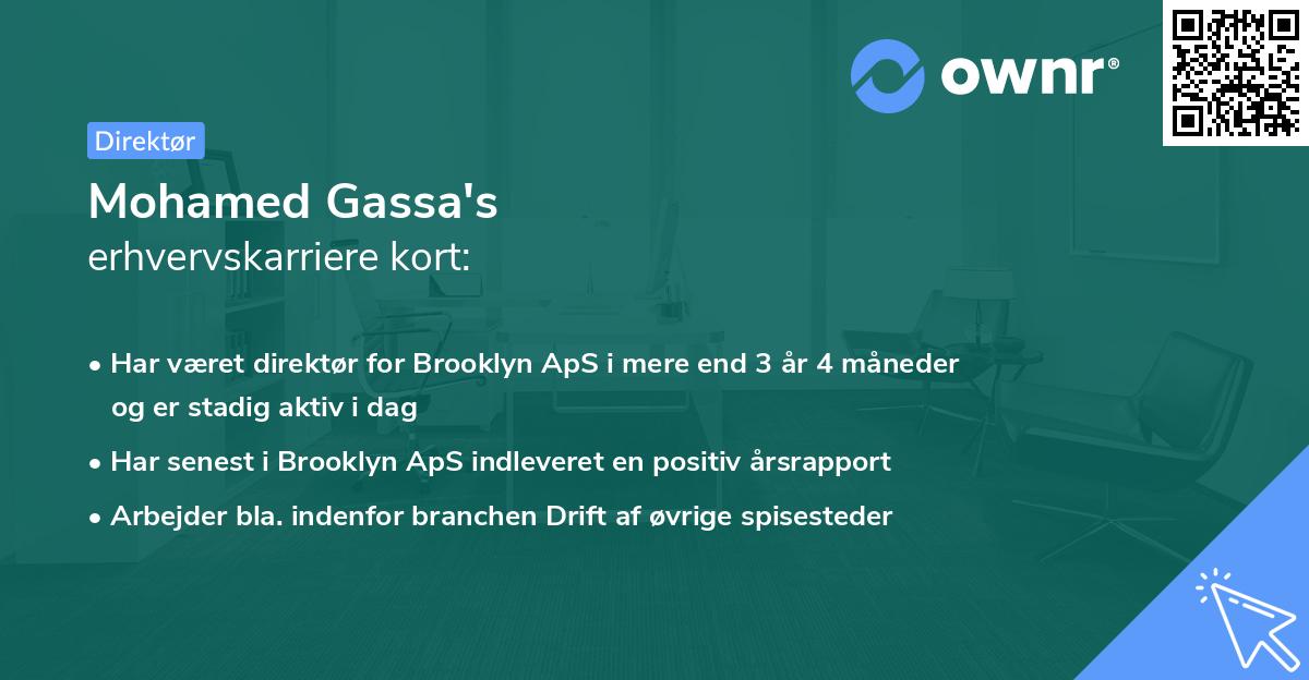 Mohamed Gassa's erhvervskarriere kort