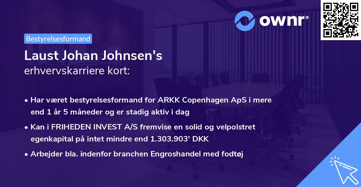 Laust Johan Johnsen's erhvervskarriere kort