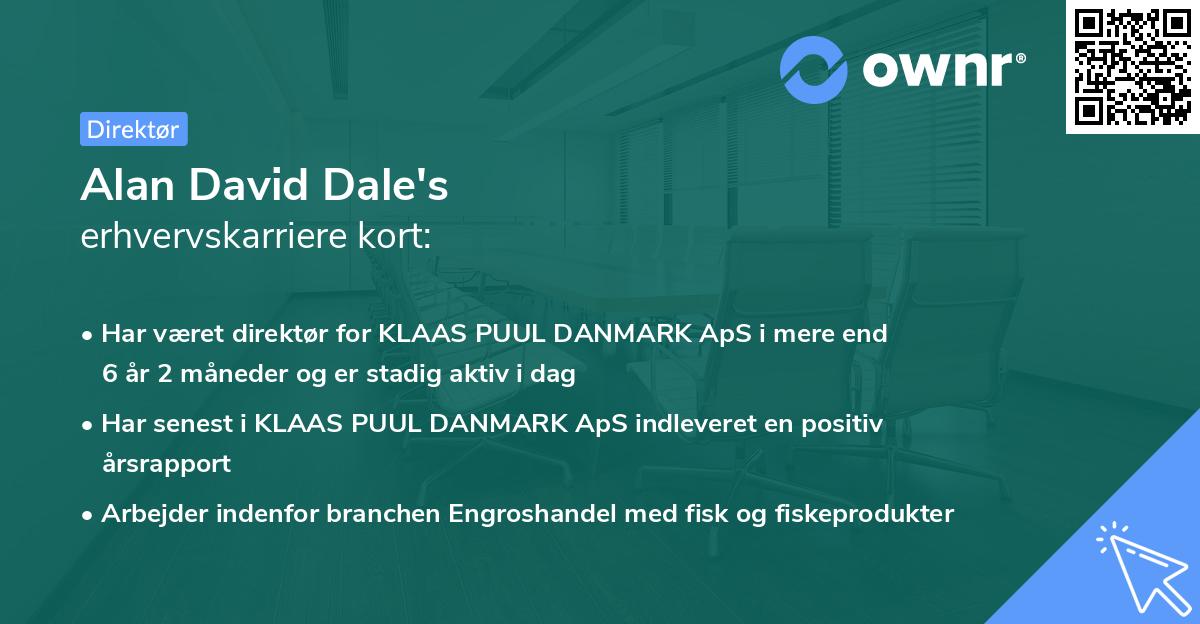 Alan David Dale's erhvervskarriere kort