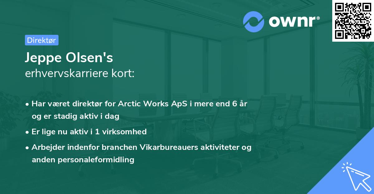 Jeppe Olsen's erhvervskarriere kort