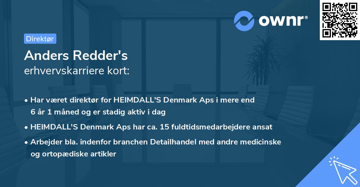 Anders Redder's erhvervskarriere kort