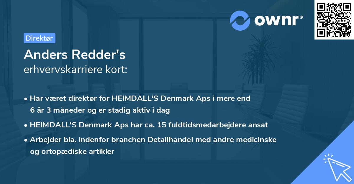 Anders Redder's erhvervskarriere kort