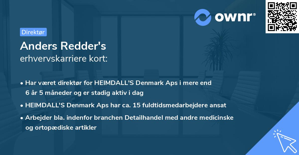 Anders Redder's erhvervskarriere kort