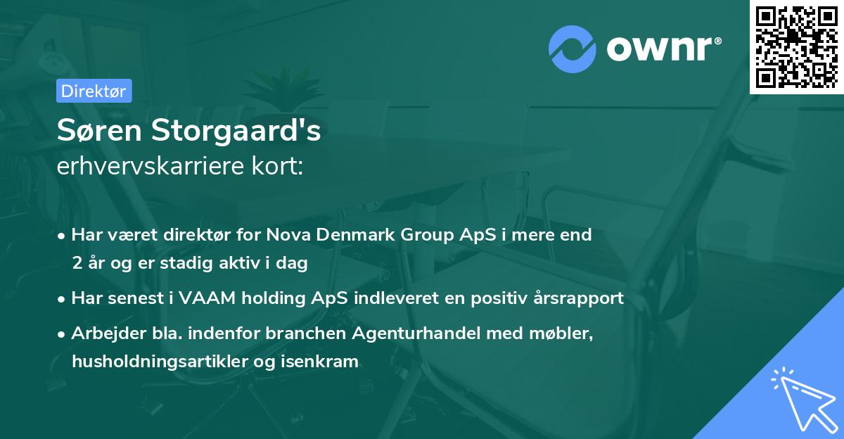 Søren Storgaard's erhvervskarriere kort