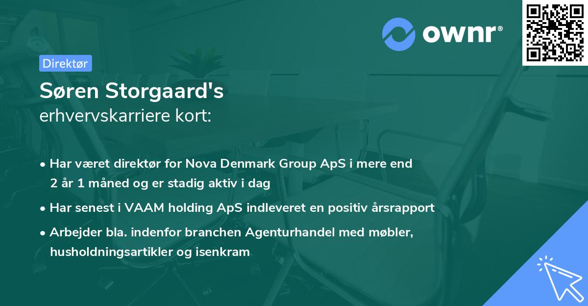 Søren Storgaard's erhvervskarriere kort