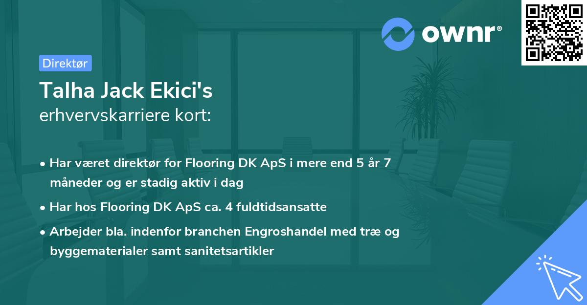 Talha Jack Ekici's erhvervskarriere kort