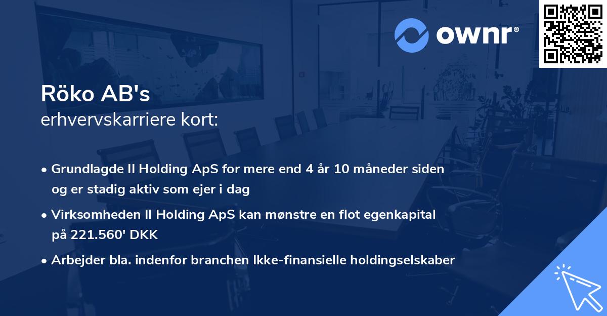 Röko AB's erhvervskarriere kort