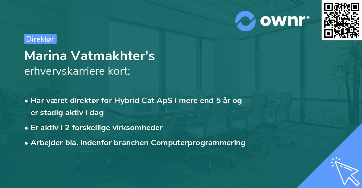 Marina Vatmakhter's erhvervskarriere kort