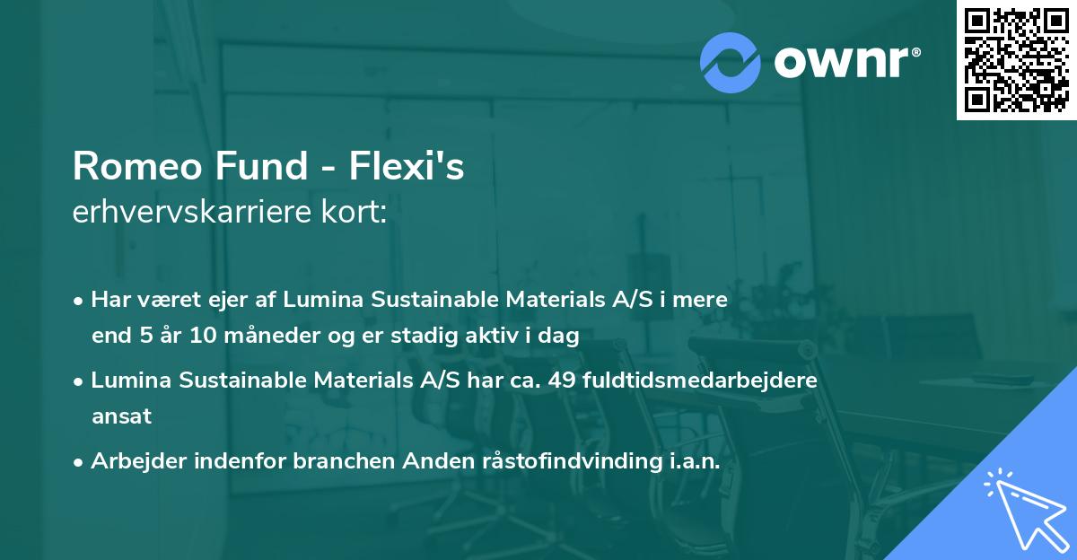 Romeo Fund - Flexi's erhvervskarriere kort