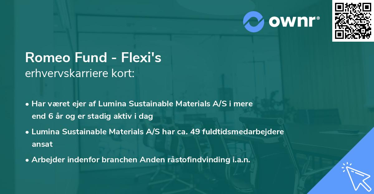 Romeo Fund - Flexi's erhvervskarriere kort