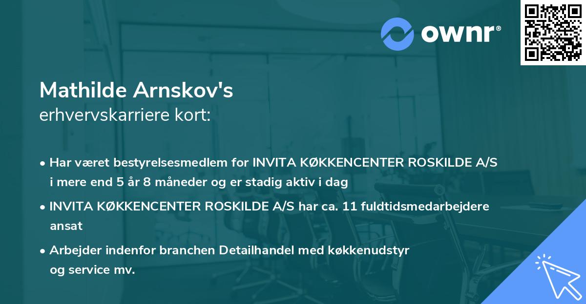 Mathilde Arnskov's erhvervskarriere kort