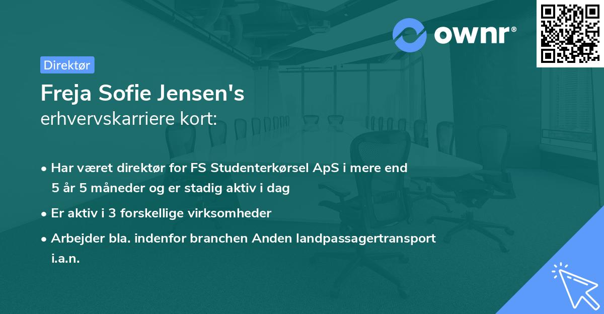 Freja Sofie Jensen's erhvervskarriere kort