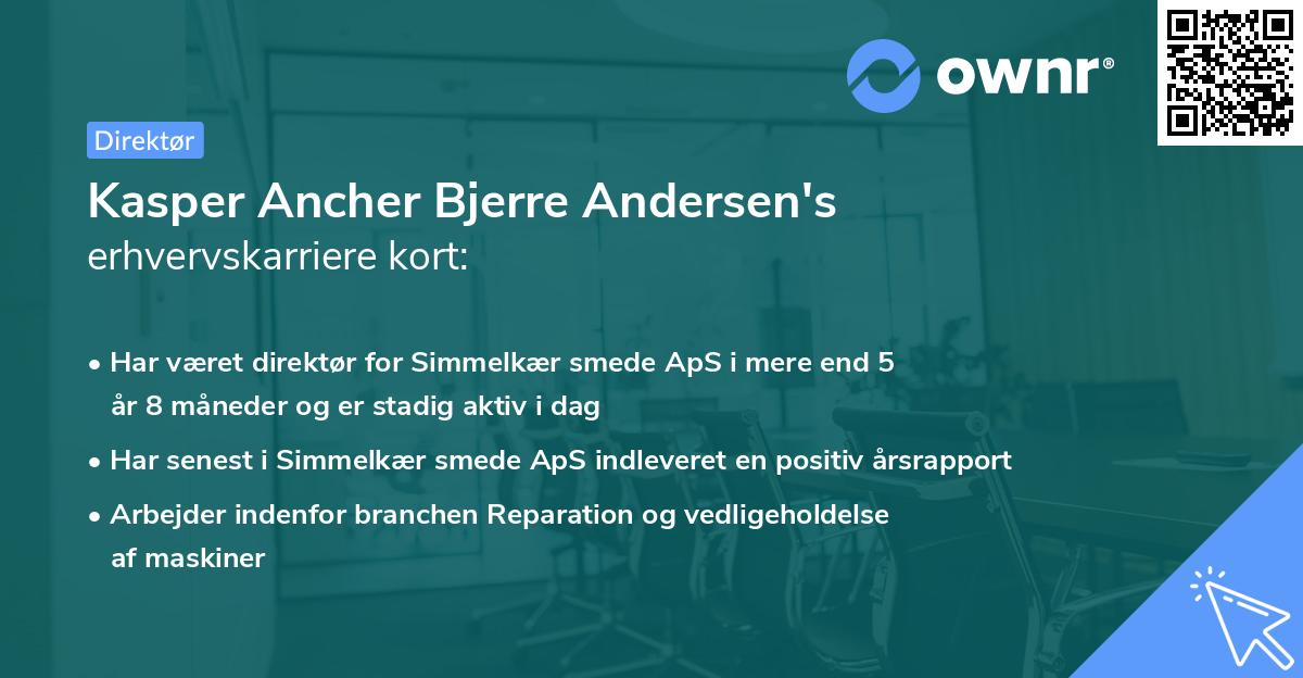 Kasper Ancher Bjerre Andersen's erhvervskarriere kort