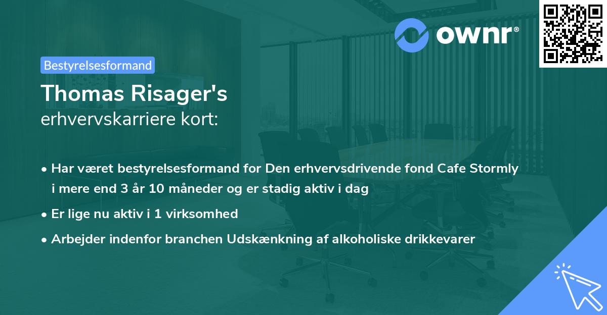 Thomas Risager's erhvervskarriere kort