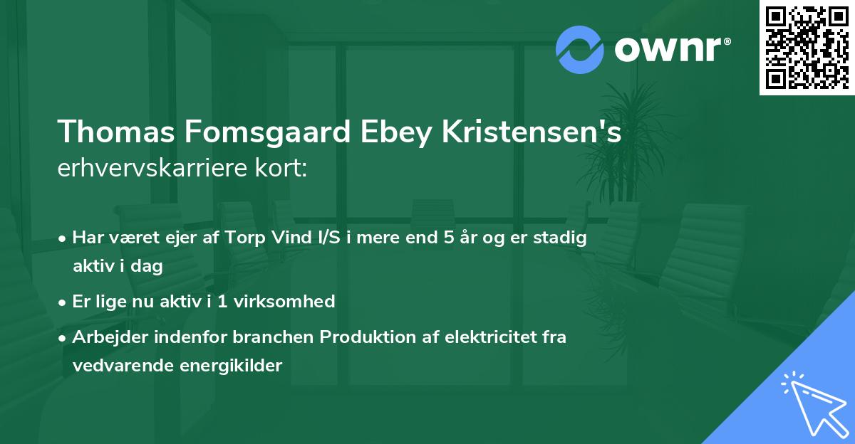 Thomas Fomsgaard Ebey Kristensen's erhvervskarriere kort