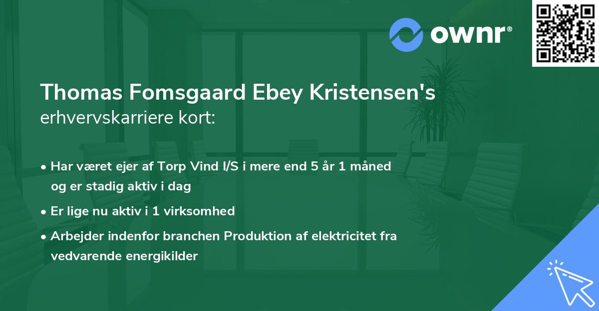 Thomas Fomsgaard Ebey Kristensen's erhvervskarriere kort