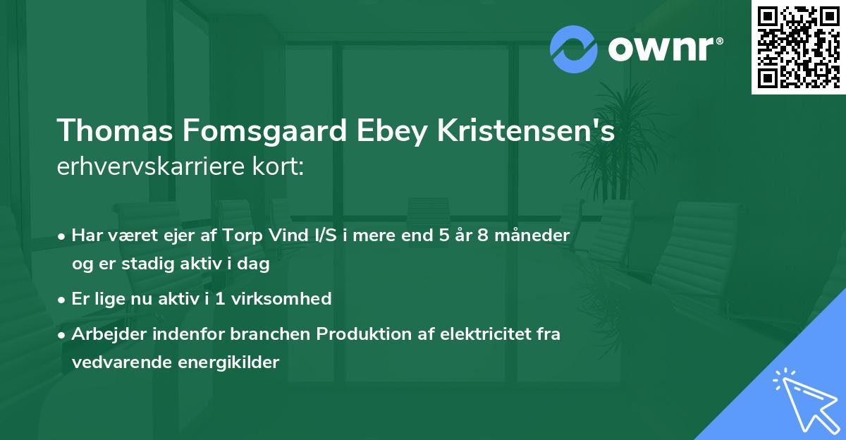Thomas Fomsgaard Ebey Kristensen's erhvervskarriere kort